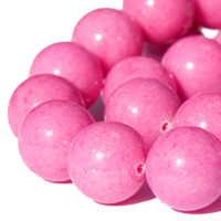 Candy jade, pink, glat rund, Ø16mm, streng